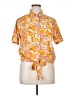 Molly Bracken 100% Polyester Floral Orange Short Sleeve Blouse Size XL - photo 1