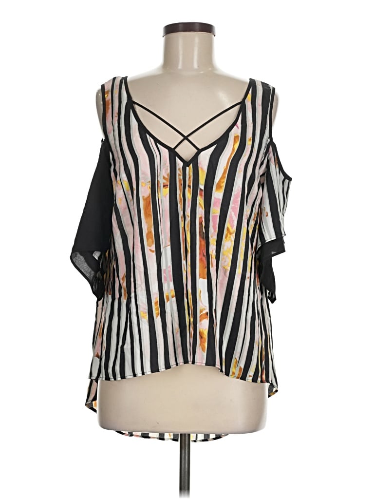 Pre-owned Bisou Bisou Sleeveless Blouse In Black