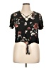 Mudd 100% Rayon Black Short Sleeve Blouse Size XL - photo 1