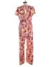 B.O.G Collective 100% Polyester Paisley Pink Jumpsuit Size L - photo 2