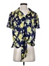 Eclair Floral Blue Short Sleeve Blouse Size S - photo 1