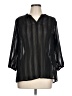 I Heart Ronson 100% Polyester Black 3/4 Sleeve Blouse Size L - photo 1