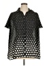 Only Necessities Polka Dots Black Short Sleeve Blouse Size 14 - 16 - photo 1