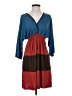 LUCCA Color Block Blue Casual Dress Size S - photo 1