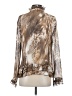 Grege 100% Polyester Brown Tan Long Sleeve Blouse Size 3 - photo 2