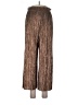 Alice + Olivia 100% Polyester Metallic Solid Gold Brown Casual Pants Size L - photo 1