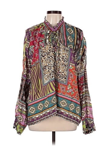 Johnny Was Long Sleeve Silk Top (view 1)