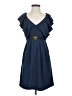 H&M 100% Polyester Solid Blue Cocktail Dress Size 4 - photo 1