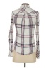 Kenar 100% Rayon Plaid Ivory Long Sleeve Button-Down Shirt Size XS - photo 2