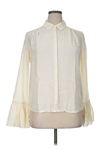 FRAME Long Sleeve Silk Top (view 1)