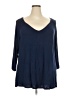 retrology Blue 3/4 Sleeve Top Size 3X - photo 1