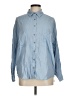 The Workshop Solid Blue Long Sleeve Button-Down Shirt Size M - photo 1