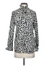 J.Crew 100% Silk Animal Print Ivory Long Sleeve Silk Top Size 0 - photo 1