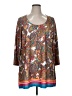 Slinky Brand Brown 3/4 Sleeve Top Size 1X - photo 1