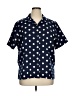 Draper's & Damon's 100% Polyester Polka Dots Blue Short Sleeve Blouse Size XL - photo 1