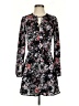 Aqua 100% Polyester Floral Black Casual Dress Size XS - photo 1