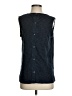 DKNY 100% Cotton Blue Black Sleeveless Button-Down Shirt Size S - photo 1