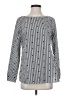 Talbots 100% Cotton Stripes Silver Long Sleeve Blouse Size XS - photo 1