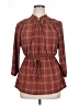 Unbranded Plaid Brown 3/4 Sleeve Top Size 0X (estimated) - photo 1