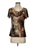 DressBarn Brown Short Sleeve Top Size S - photo 1