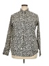 Lands' End 100% Cotton Animal Print Silver Long Sleeve Blouse Size 18 (tall) - photo 1