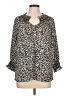 Talbots 100% Polyester Animal Print Ivory 3/4 Sleeve Blouse Size L - photo 1