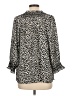 Talbots 100% Polyester Animal Print Ivory 3/4 Sleeve Blouse Size L - photo 2