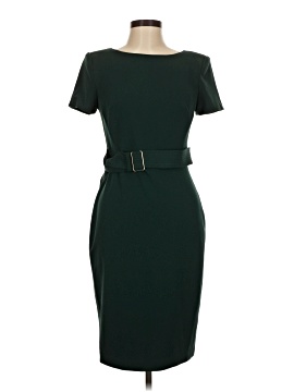 green emerald velvet dress Green / 6 Calvin Klein Green Cashmere & Leather Dress sz 6