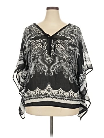 Feathers 3/4 Sleeve Blouse (view 1)