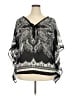 Feathers 100% Polyester Black 3/4 Sleeve Blouse Size 2X - photo 1