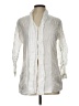 100% CAPRI Solid White Ivory 3/4 Sleeve Button-Down Shirt Size L - photo 1