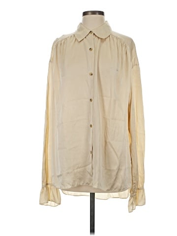 FRAME Long Sleeve Silk Top (view 1)