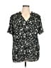 Dokotoo 100% Polyester Stars Black Short Sleeve Blouse Size 2X - photo 1