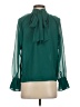 Ann Taylor 100% Polyester Green Long Sleeve Blouse Size XS - photo 2