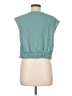 Fashion 100% Polyester Teal Sleeveless Blouse Size M - photo 2