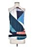 Ecru 100% Silk Blue Sleeveless Silk Top Size S - photo 1