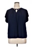 Notations Blue Short Sleeve Blouse Size XL - photo 1
