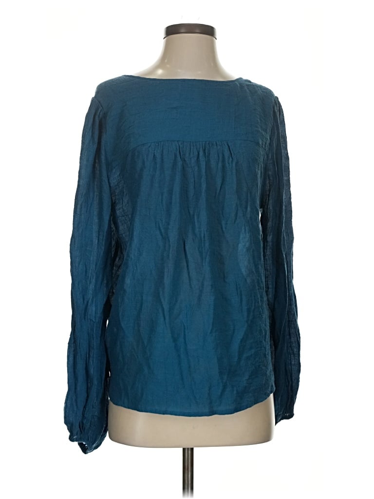 Pre-owned Kori America Long Sleeve Blouse In Teal