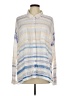 Dear John 100% Rayon Stripes Ivory Long Sleeve Button-Down Shirt Size L - photo 1