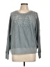 CLEO + WOLF 100% Cotton Floral Gray Pullover Sweater Size L - photo 1