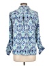 Notations Print Blue 3/4 Sleeve Blouse Size L - photo 2