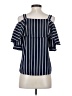 Unbranded Stripes Blue 3/4 Sleeve Blouse Size S - photo 2