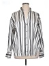 Zara 100% Polyester Stripes Ivory Long Sleeve Blouse Size XL - photo 1