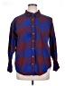 Maurices 100% Cotton Plaid Blue Long Sleeve Button-Down Shirt Size XL - photo 1