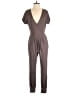 Very J Solid Brown Jumpsuit Size S - photo 1