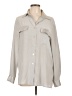 Madeleine Gray Long Sleeve Button-Down Shirt Size 10 - photo 1