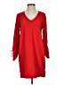 Tahari 100% Polyester Solid Red Casual Dress Size 2 - photo 1