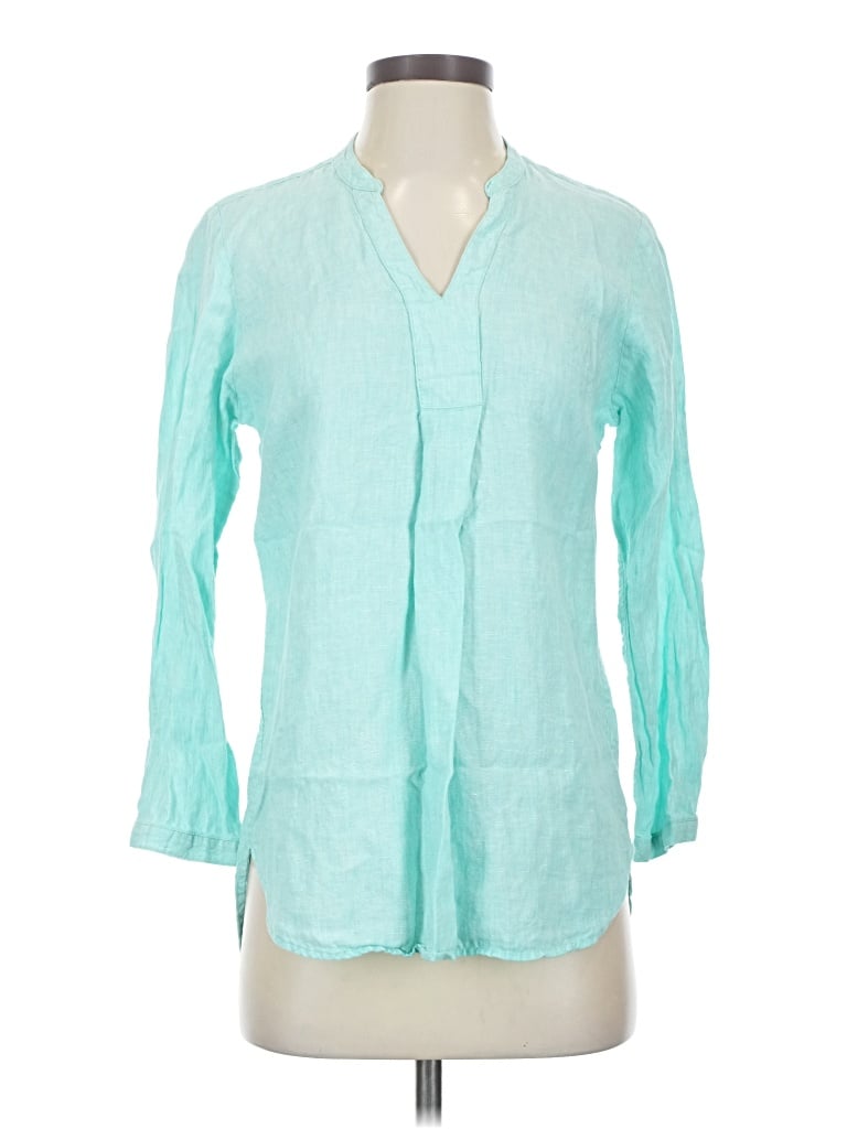 Pre-owned L.l.bean 3/4 Sleeve Blouse In Blue