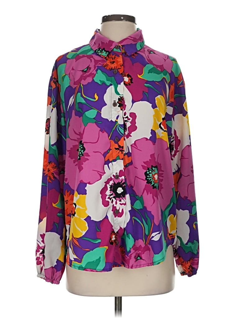 Pre-owned Bucketlist Long Sleeve Blouse In Purple
