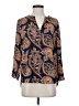 Daniel Rainn 100% Polyester Paisley Blue Long Sleeve Blouse Size S - photo 1